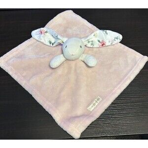 Blankets & Beyond Bunny Rabbit Pink White Lovey Baby Security Blanket Rose Soft